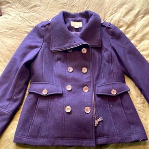 gorgeous navy military inspired Michael Kors peacoat